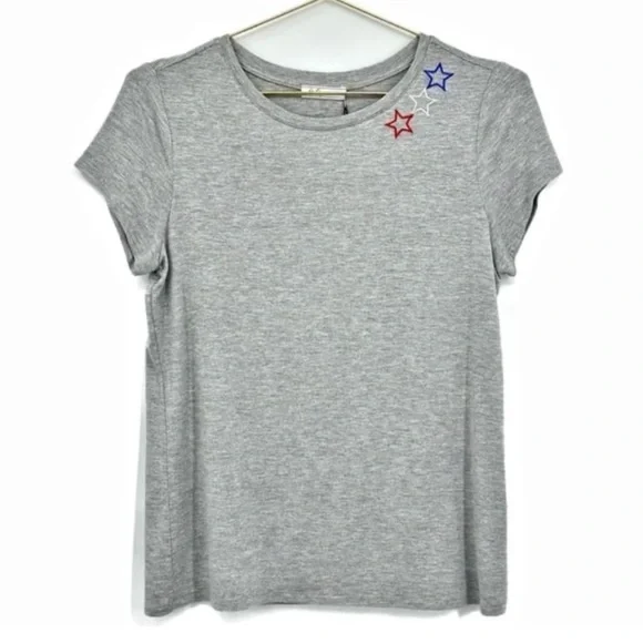 BRIT.NY Gray Star Embellished Tee Size Small NWT - Picture 10 of 10